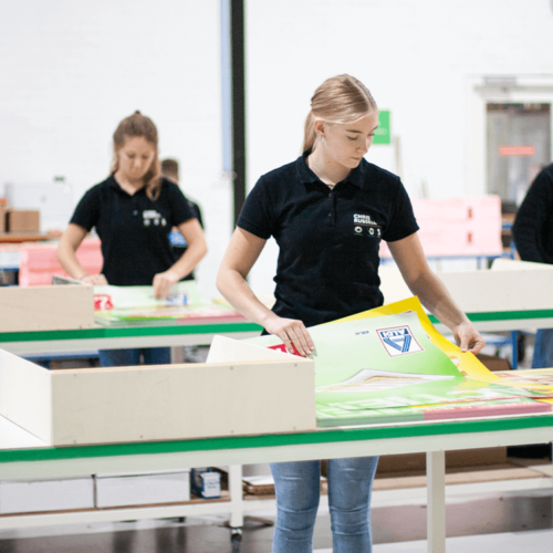 Werknemer in productiehal